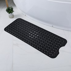 浴室防滑垫带吸盘浴缸垫卫生间专用家用防摔环保PVC垫40*100, 1個, 黑色(实色)0