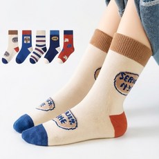 -어반바스켓-아동용 어린이 쿨독 중목 양말 5켤레 세트
