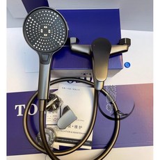 日本 新款槍灰色冷熱混水閥水龍頭套裝 黑色蓮蓬頭 手持花灑 簡易淋浴龍頭, 1個, TOTO蓮蓬頭+龍頭全套裝