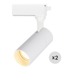 라인라이팅 LED 샤인 원통 COB 스포트 레일조명 화이트 10W, 전구(노란빛), 2개