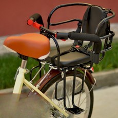 자전거 어린이 시트 유아 안장 전기자전거 뒷자석 아동시트 보조 등받이, F. 검정 중앙 팔걸이(개폐 가능) 두꺼운 모델, 1개