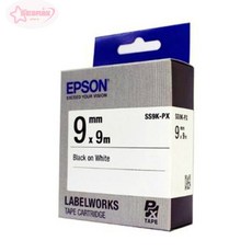 엡손 라벨테이프 SS9K-PX/9mm.흰색바탕/검정글자 (1 sty*9715Jv, 엡손 정품라벨테이프 SS9K-PX 9mm 흰색바탕 검정