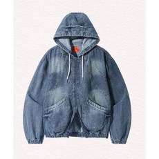 디미트리 블랙 DIMITRI BLACK VLAD 워시드 슬래쉬 데님 후드 자켓_인디고그레이 VBD8DJ01IG 307793