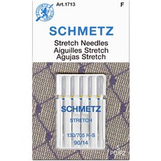 슈메츠 스트레치 재봉틀 바늘 - 정밀 9014 사이즈 5개입 카드 1팩, 1 Card (5 Needles)
