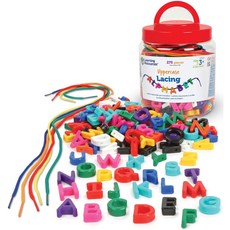 러닝리소스 대문자 알파벳 레이싱 목걸이 실꿰기 퍼즐 Learning Resources Uppercase Lacing Alphabet, 1세트