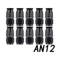 10개입 직선 0도 AN3 호스 엔드 피팅 어댑터 (회전식 PTFE 오일 연료 라인용), 05 10PCS AN12