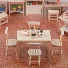 112 인형의 집 가구 나무 식탁 의자 시뮬레이션, Chair
