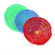 유진 플라스틱 원형소쿠리 1호~14호 (3개 1세트) 김장 채반 바구니 과일 야채, 연두색, 3개