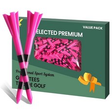 Golf Tees 플라스틱 8.9cm(3 1/4인치) 6.4cm(2 3/4인치) 깨지지 않는 20 50 100팩 벌크 길고 강하게 업그레이드 내구성이 뛰어나고 안정적이며 마찰, 100Pcs 3 1/4 inch, 핑크