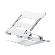 에이치유 고급 알루미늄 노트북 거치대(쿨링 높이각도조절), 태블릿거치대 라이트실버가로18.5cm*세로15.5cm, 1개
