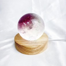 ₍мσσи_нασ ᙏ̤̫͚ ₎紅80 螢石球 5.9cm 環狀千層 星空光 紫玉成煙 帶彩虹光 紫螢石 綠螢石, 1個