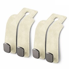 준랩 차량용 헤드 홀더 후크 가방 걸이 거치대, 베이지, 2개