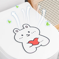 귀여운 동물 변기뚜껑 탈취제 스티커 화장실 냄새제거 욕실 장식, 곰돌이, 곰돌이, 상세페이지 참조