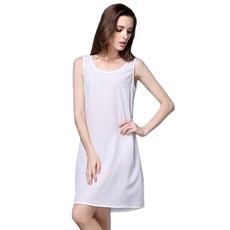 眼圈熊 中大尺碼 U817設計感輕薄透膚舒適無袖圓領長版上衣/背心(XL-5L)