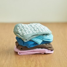 쪼비 키즈 미끄럼 방지 양말 5개 세트, 150 (5-7세용), 혼합 5개(컬러별 1개씩)