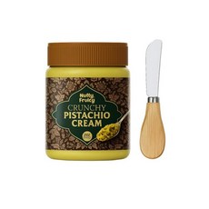 바삭한 피스타치오 크림 – 21온스 두바이 스타일 카다이프 스프레드 | 실키 버터 위드 너티 크런치 프리미엄 디저트 & 페이스트리 필링 스무디 초콜릿 바 및 칼을 포함한 베이, 바삭한 피스타치오 크림 – 21온스 두바이 스타일 카다