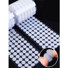 접착 테이프 투명 원형 까슬이 1000쌍 1.5cm, 2.5cm 투명 후크 화이트 헤어라인, 1개