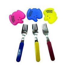 日本製大象不銹鋼兒童餐具(附收納盒蓋), 1個, 叉子,黃