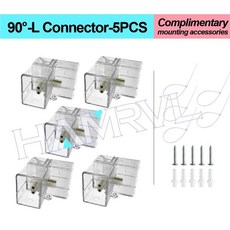 벌집 램프 육각형 커넥터 케이블 이발소 차고 자동차 표면, 1개, 11. L-Connector 5Pcs