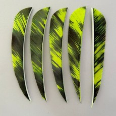 왼쪽 날개 칠면조 깃털 플리칭 카모 컬러 양궁 화살 DIY 액세서리 포물선 모양 50 개 4 인치, 03 fluorescent yellow, 1개
