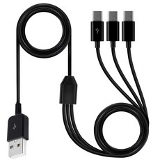 USB C 분배기 케이블 USB 2.0 유형 A 수 - USB 유형 C(USB-C) 수 1 - 3 분배기 케이블 데이터 충전 커넥터 어댑터, 1개