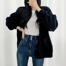 T DAILY 女款羅紋口袋針織外套