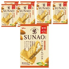 glico 格力高 減醣Snao夾心餅乾 杏仁&香草 6入, 75g, 7個