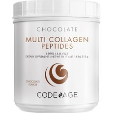 Codeage 多種膠原蛋白肽 巧克力口味, 1個, 515g