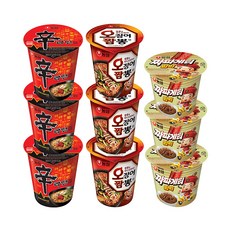 농심 컵라면 소컵 모음 신라면 3개+오징어짬뽕 3개+짜파게티범벅 3개, 1팩