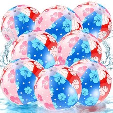 Arrowbash 8팩 아이스크림 테마 비치 볼 20cm(7.8인치) 벌크 여름 수영장 및 해변 게임 선물 생일 파티 용품 장식 선물, 블루 카툰, 8