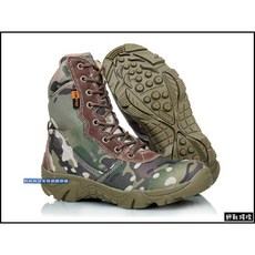 野戰搖滾-生存遊戲沙漠之鷹特戰軍靴-側拉式拉鍊CP迷彩多地形登山靴長靴工作鞋