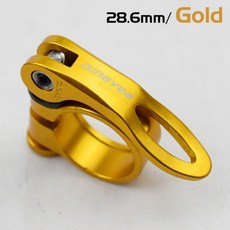 알루미늄 합금 MTB 도로 자전거 안장 튜브 클램프 QR 퀵 릴리스 산악 시트 포스트 28.6/30.2/31.8/34.9mm, 4)Gold 28.6mm