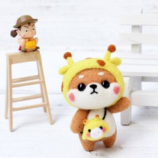 양모펠트 DIY키트 니들펠트 인형 공예 만들기 애착인형, 1개