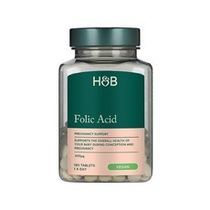 영국 홀랜드앤바렛 Holland & Barrett Folic Acid 400ug 엽산 400ug, 5개, 180정