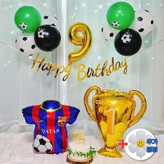 스마일파티 축구 생일 풍선 파티 세트, 1세트, 9세