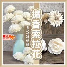 6CM 索拉花室內擴香 菊花玫瑰花 索拉花 通草花 擴香花 蓪草花 不凋玫瑰花材 乾燥花, 6CM玫瑰,索拉花(純花頭), 1個