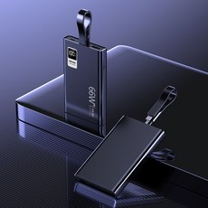 GoaTa 고속 보조밧데리 20000mAh 멀티단자 초슬림 잔량표시 기내 반입 가능, 블랙