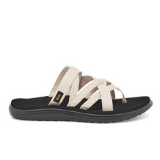 Teva Voya Zillesa 女 運動涼鞋 拖鞋 水鞋 交叉織帶 舒適, 25 cm, 米黑