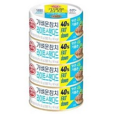오뚜기 우리집반찬 캠핑 야식 자취생 혼밥 가벼운참치 라이트스탠다드 135g 4개