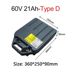 할리 배터리 60V 12Ah 15Ah 18Ah 21Ah Ah 리튬 셀 팩 BMS 포함 1800W 전동 스쿠터 바이크 오토바이용 67.2V 3A 충전기, [19] 60V21Ah-Type D