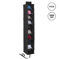 조이홈 10단 와이드 모자 걸이 수납 보관함 행거용 다용도 정리함, 모자수납 블랙, 1개