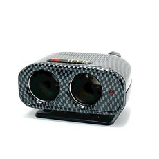 IDFR 車用 2孔 12V 10A 電源插座 點菸插座 車用電源延長線 卡夢, 1個, 2口