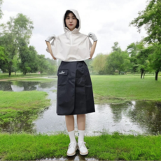 럭슨 골프 방수치마 레인 포켓 랩 스커트, 1개, 블랙