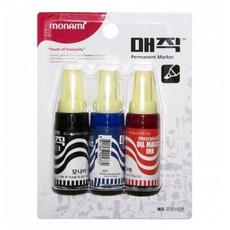 모나미 병매직 혼합 3종 세트, 흑색, 청색, 적색, 1세트