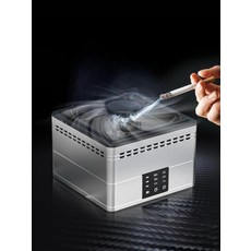 스마트 재떨이 실내 담뱃재 냄새 제거 흡입 공기청정기 사무실 차량용, 원형 재떨이 세트, 단일 모델