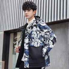 冬季情侶款連帽白鴨絨羽絨服 短款青年學生保暖外套 長版運動棉服大衣