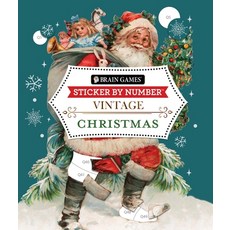 (영문도서) Brain Games - Sticker by Number - Vintage: Christmas Paperback, Publications International,..., English, 9781639385416