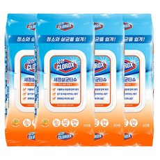 유한락스 세정살균티슈 오렌지 퓨전 60p, 4개