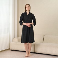 春夏季浴袍女薄款華夫格情侶睡袍男女士夏天七分袖韓版浴衣吸水