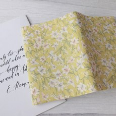 秋葉手作【香水百合】書衣 書套 可調式布書衣 手工書衣 三色可選, 黃色,B6 (書本19x13cm), 1個
